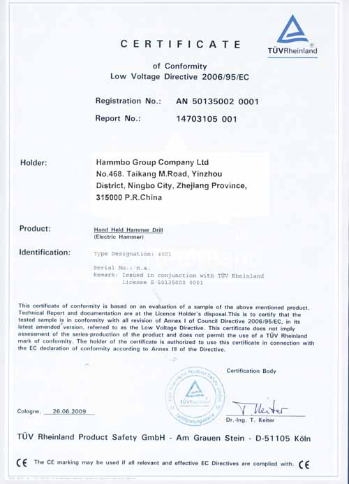 4001 electrical hammer drill LVD
